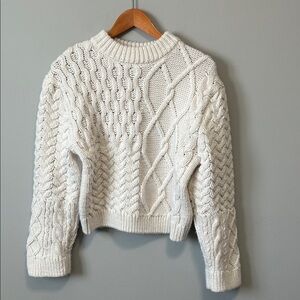 H&M Chunky Cable Knit Fisherman Coastal Cottagecore Sweater XS